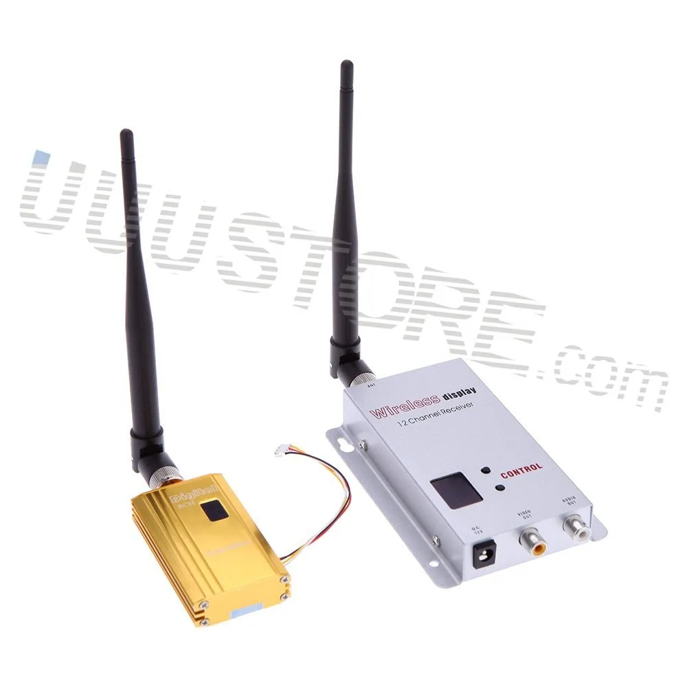 

FPVKING FPV 1.2GHZ 1.2G 1500mW 8CH 8 Channel Wireless Tranmsitter and 12 Channel Receiver Kit for CCCTV DJI Phantom