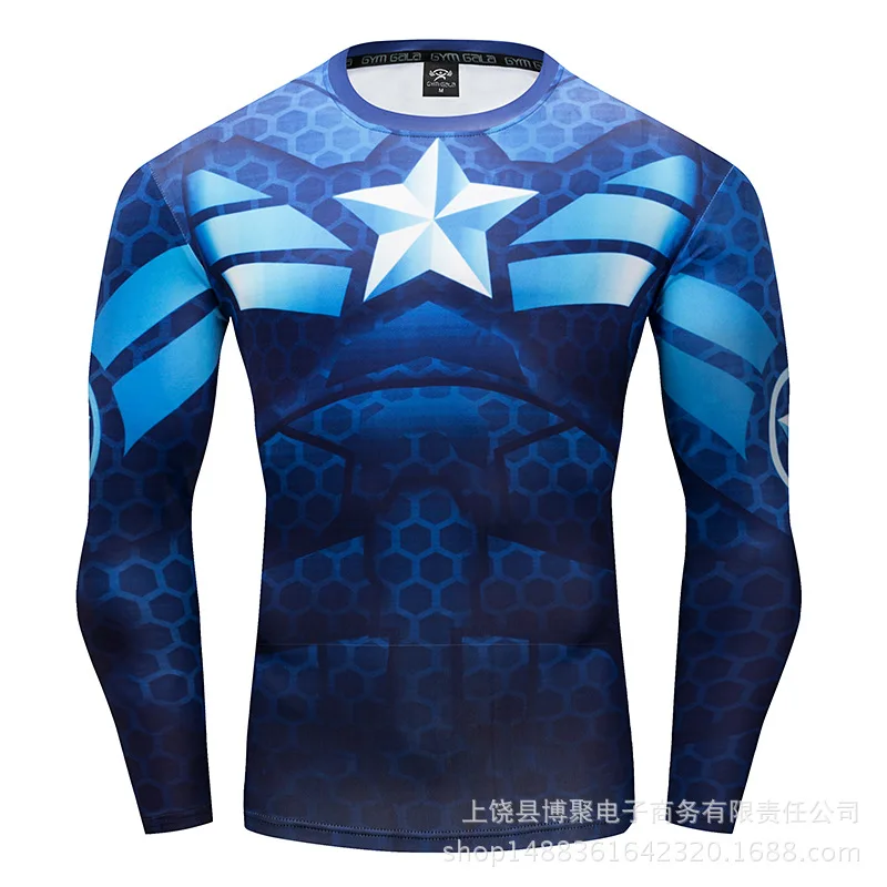 Miniso 2024 Thor Spider-Man T-shirt Cosplay Premium 3D Printed Costume Compression Gym Quick-Drying Tight Long Sleeve Punk