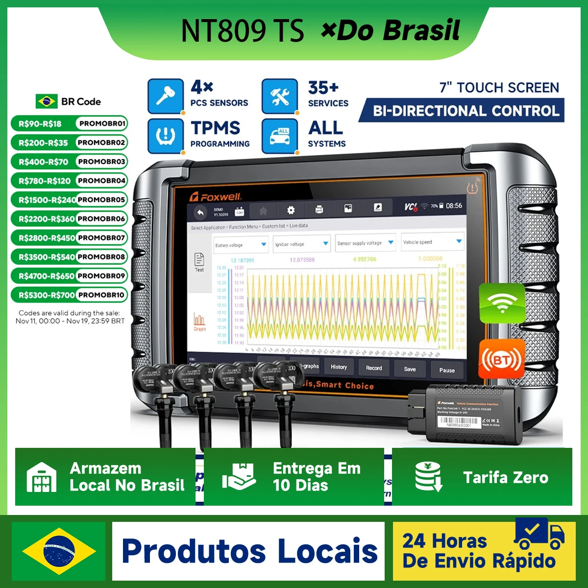 

FOXWELL NT809 TS OBD2 сканер двунаправленного управления автомобильный сканер TPMS программирование DPF OBD2 Bluetooth автомобильный диагностический инструмент