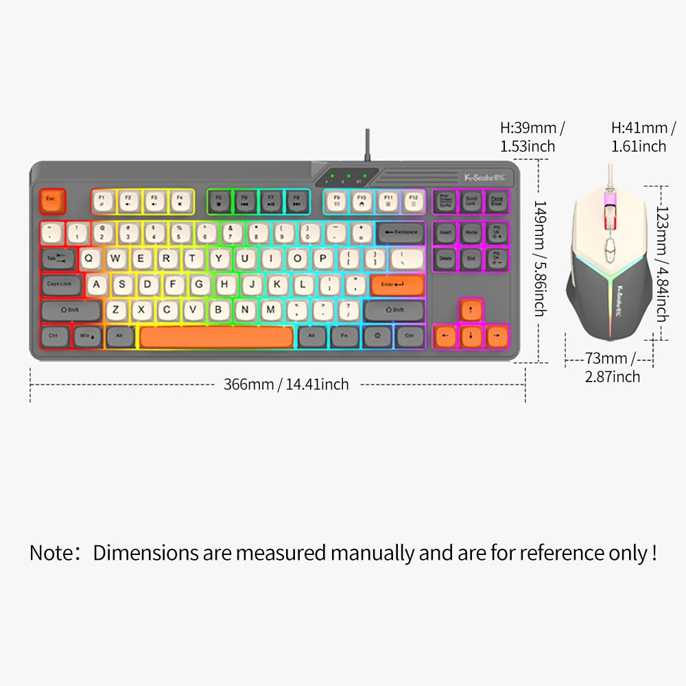 Imagem -05 - Teclado Mecânico com Fio K87 Usb Sensação Mecânica Cor Bloqueada Keycaps Iluminado Computador Laptop Escritório Jogo Quente