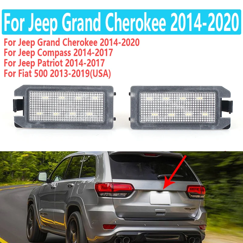 1Pair LED license Number Plate Light For Jeep Grand Cherokee Compass Patriot For Maserati Levante For Fiat 500 For Dodge Viper