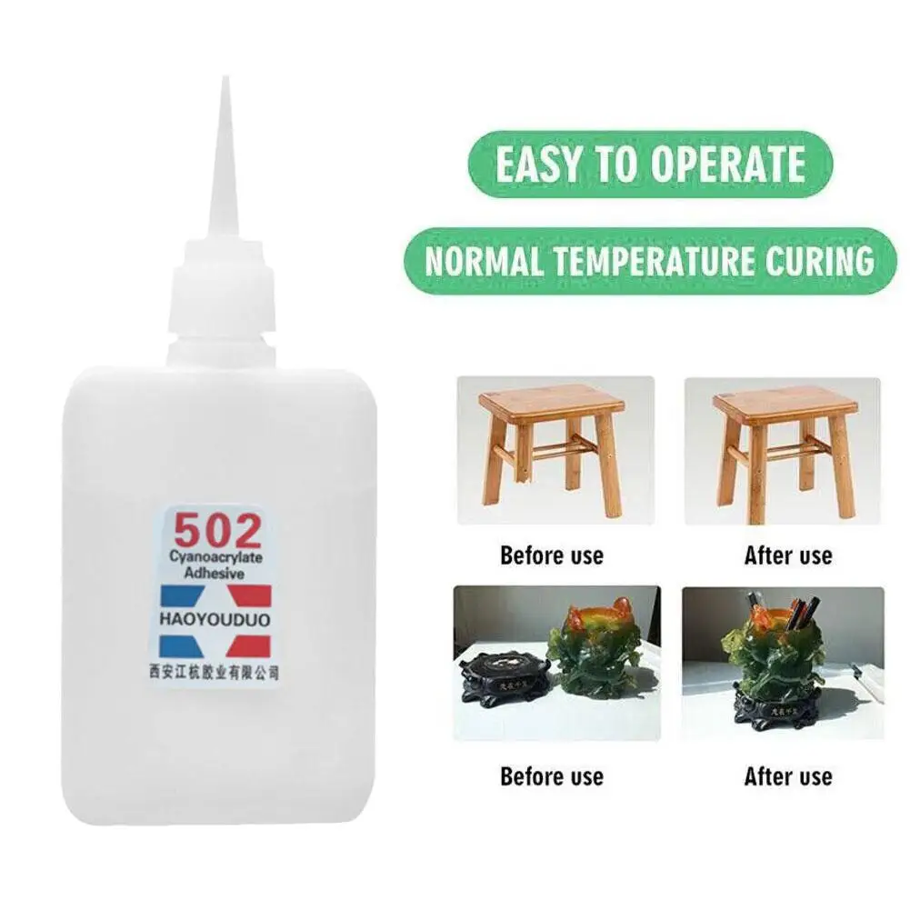 1pc 502 Super Glue Instant Quick Dry Cyanoacrylate Strong Adhesive Quick Bond Leather Rubber Metal Office Supplies Fast Glue