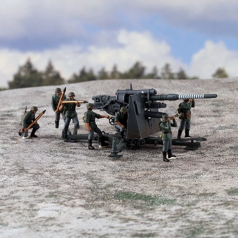 

1:72 Scale Model 7 Pcs German 88th Artillery Action Figure Soldiers Toys DIY Scene Accessory Collection Display Dolls Gifts