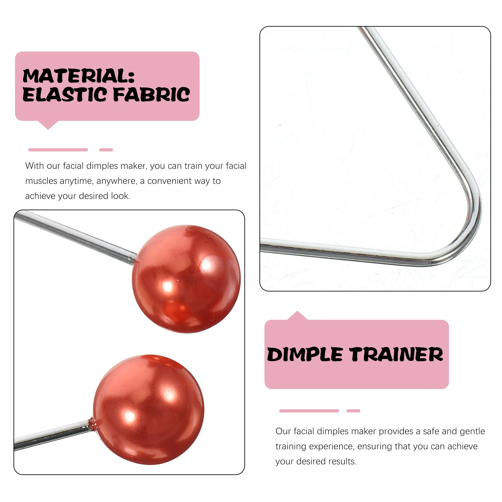 

2Pairs Facial Dimples Maker Adjustable Intensity Cheeks Clip Face Exerciser Tool for Men Women Anytime Anywhere