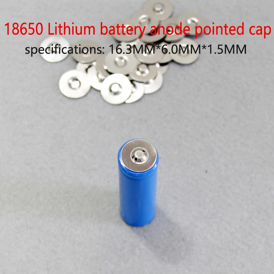 Battery accessories accessories 18650 lithium battery cap tip pointed hat positive pole stainless steel battery positive cap
