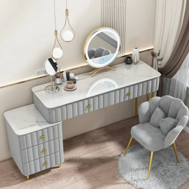 Dressing Table Luxury Chair Dressing Table Makeup Drawer Led Woman Nordic Makeup Mirror Meuble De Chambre Home Furniture China