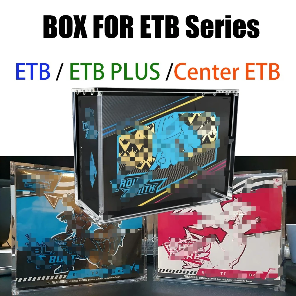 

Акриловая магнитная коробка для дисплея ДЛЯ POKE ETB Series ETB PLUS BOOSTER Прозрачная защитная коробка Центр ETB Анти-УФ-коробка для хранения карт