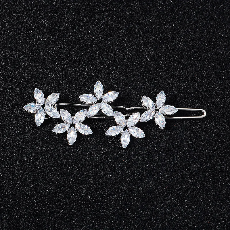 Zircon Hairpins Women Crystal Hair Ornaments Fashion Barrettes Hairwear Wedding Hair Clips Jewelry Accessories