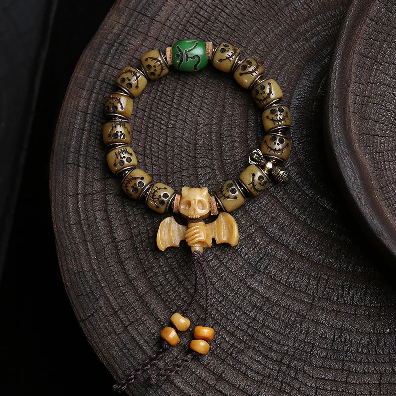 

Tibetan return bone barrel beads old silver inlaid engraved A Dull strings single circle vintage literature to play t