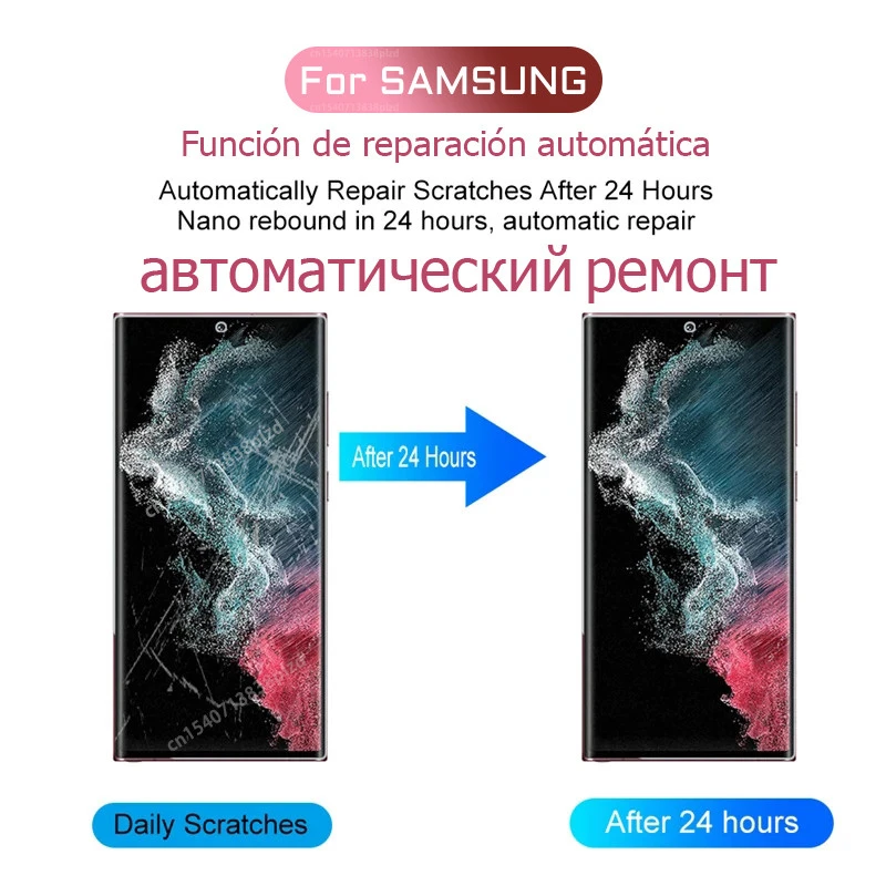 Película de hidrogel HD para Samsung Galaxy S26 S25 S24 S23 S22 S21 S20 Plus Ultra Protector de pantalla de cobertura completa A55 A35 A16 Note 20 10 5G 4
