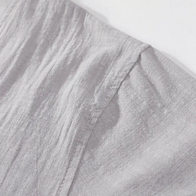 2026 Unisex Baumwoll-Leinen Hanfu Zweiteiliges Set im Buddha-Stil mit 3/4-Ärmeln, lockeres Yoga-, Meditations- und Teezeremonie-Outfit für Zuhause und Freizeit – Detail 14