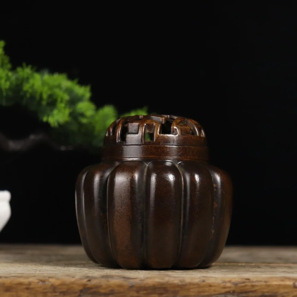 Exquisite Antique-Style Pumpkin Incense Burner: Antique Collectible, Home Decor, and Study Accent