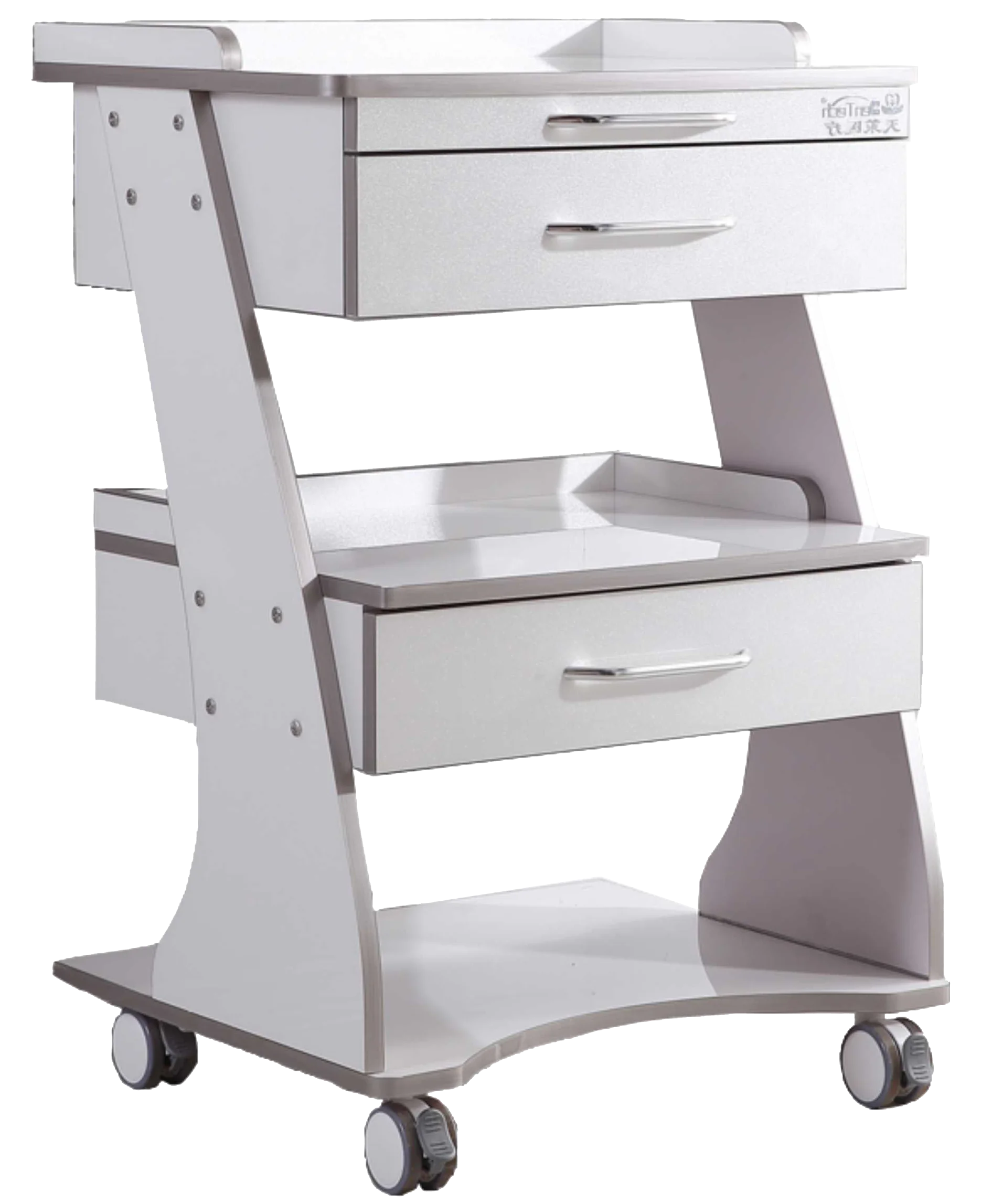 Multi‑Layer Acrylic Drawer Trolley, Mobile Hospital Medical Storage Cart with Partition Drawers