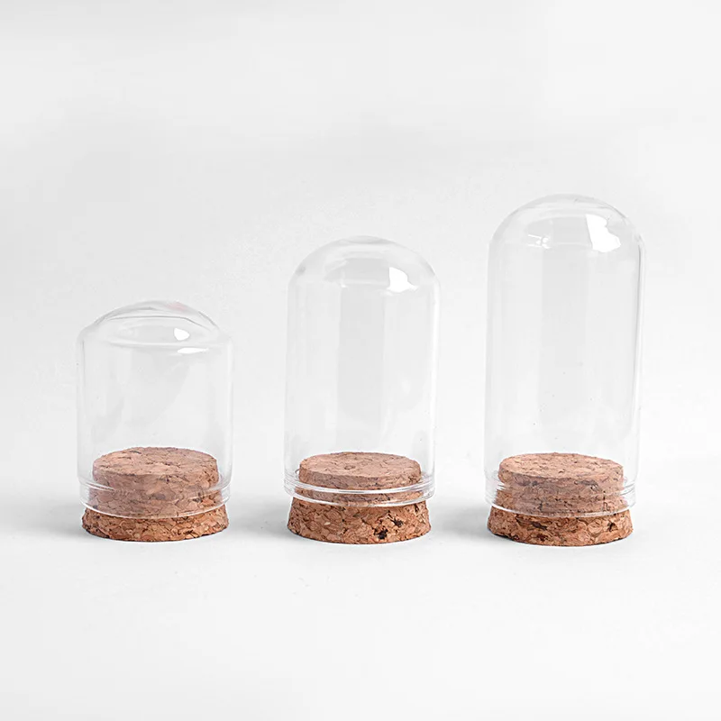 300pcs Dia30mm Cloche Dome Display Glass Jar with Cork Small Landscape Glass Bottles Wholesale