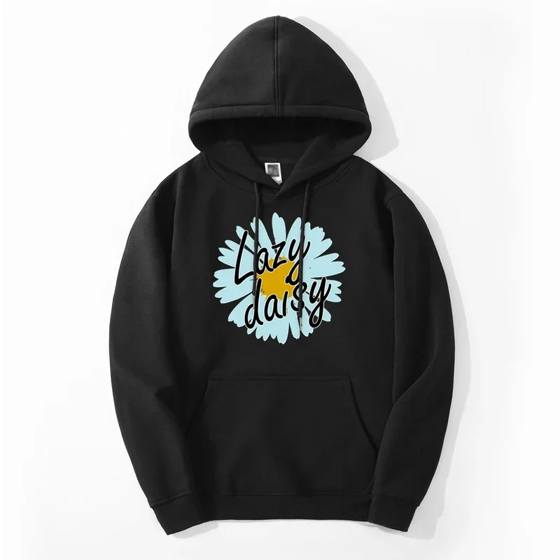 Lazy Daisy Flower Print winter mens Harajuku breathable sweatshirt hoodie Harajuku printing streetwear casual sweatshirt