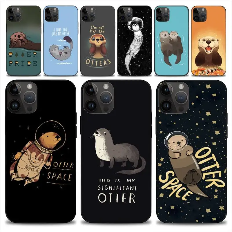 Cute Otter Lutra lutra Phone Case For iphone 14 13 12 11 Pro Max Mini X 7 8 Soft Case