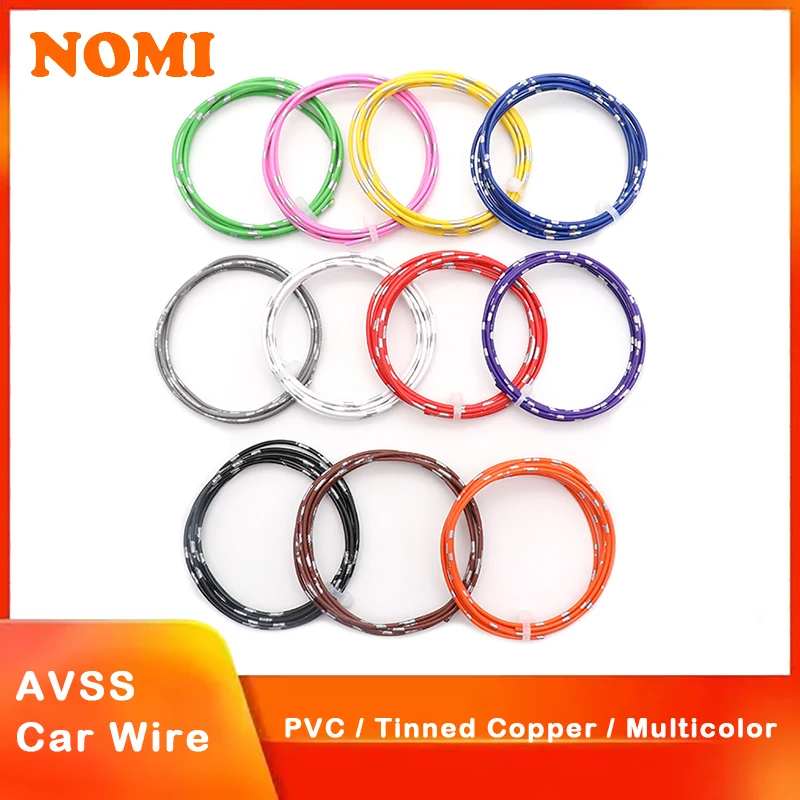 

5~50m AVSS Automotive Wires Pure Copper Thin PVC Insulation Line 22/20/18/16/14/13 AWG DIY Speaker Audio Cable Car Wire