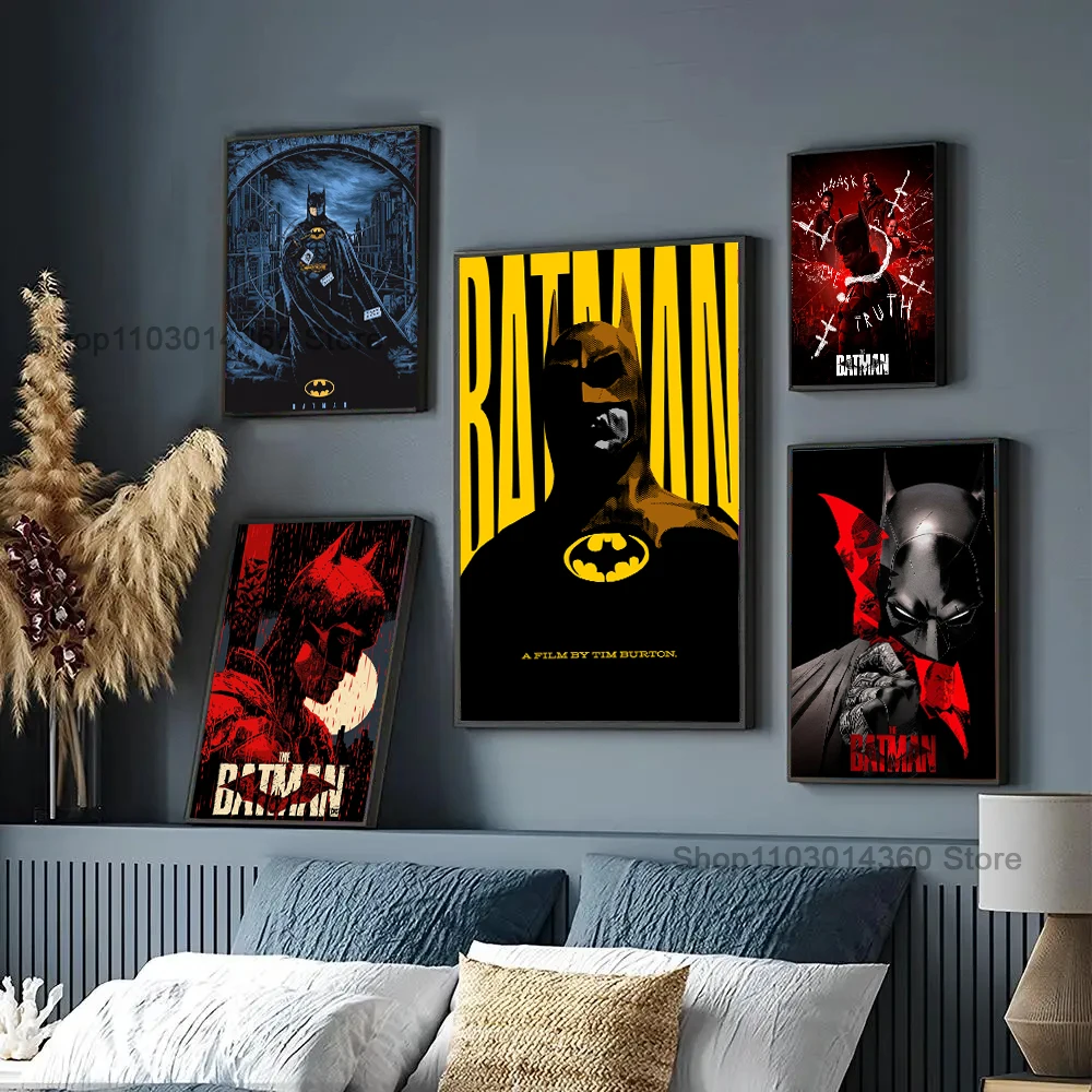 B-Batman-Man Filmplakat dekorative Malerei Schlafzimmer Nacht Wanda uf kleber Wohnzimmer Restaurant Café Eingang Wandbild