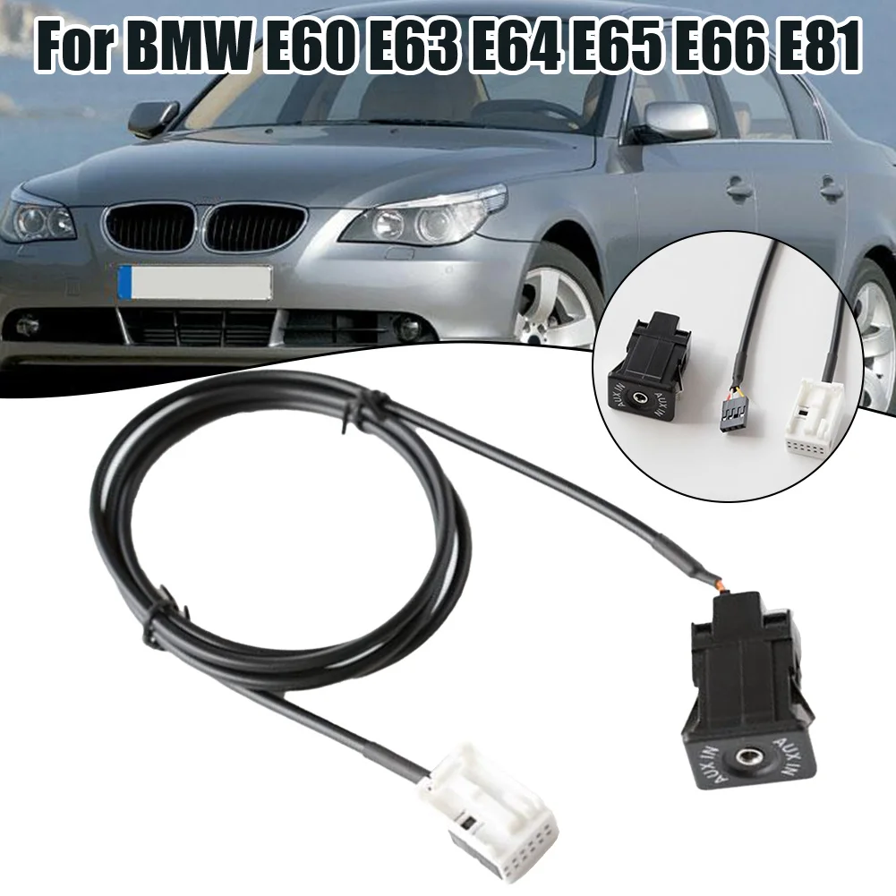 For BMW Car Extend Aux-in Switch Adapter Audio Cable with 12Pin Connector Compatible for E60 E63 E64 E65 E66 E81 E82 E87 E88 E90
