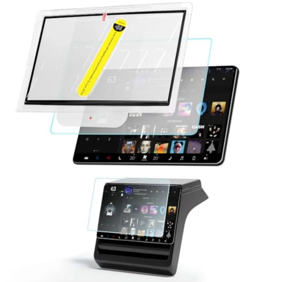 

creen Protector for Tela with Alignment Kit Matte Front Back Tempered Gla Touchcreen Dahboard Protective Anti Glare Fingerprint