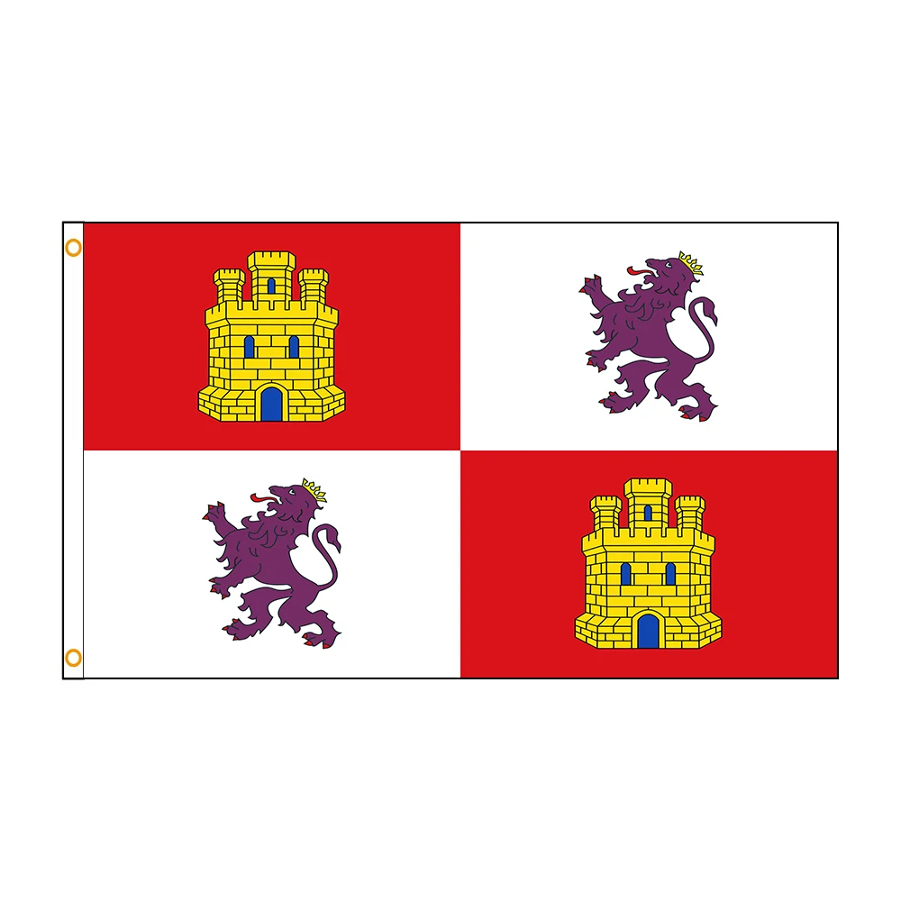 90x150cm Castile and León Flag Autonomous Regions of Spain Banner Decoration FLAGLAND