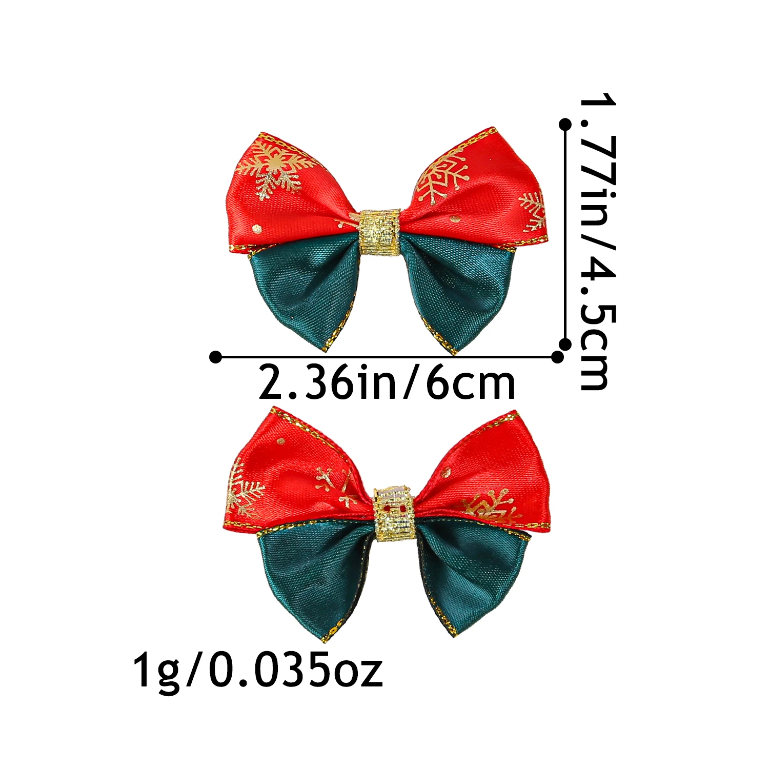 30/40 قطعة ندفة الثلج الأحمر الأخضر اللون حظر القوس الساتان ملحق لعيد الميلاد DIY بها بنفسك الملابس كليب شنطة هدايا قبعة اكسسوارات الديكور