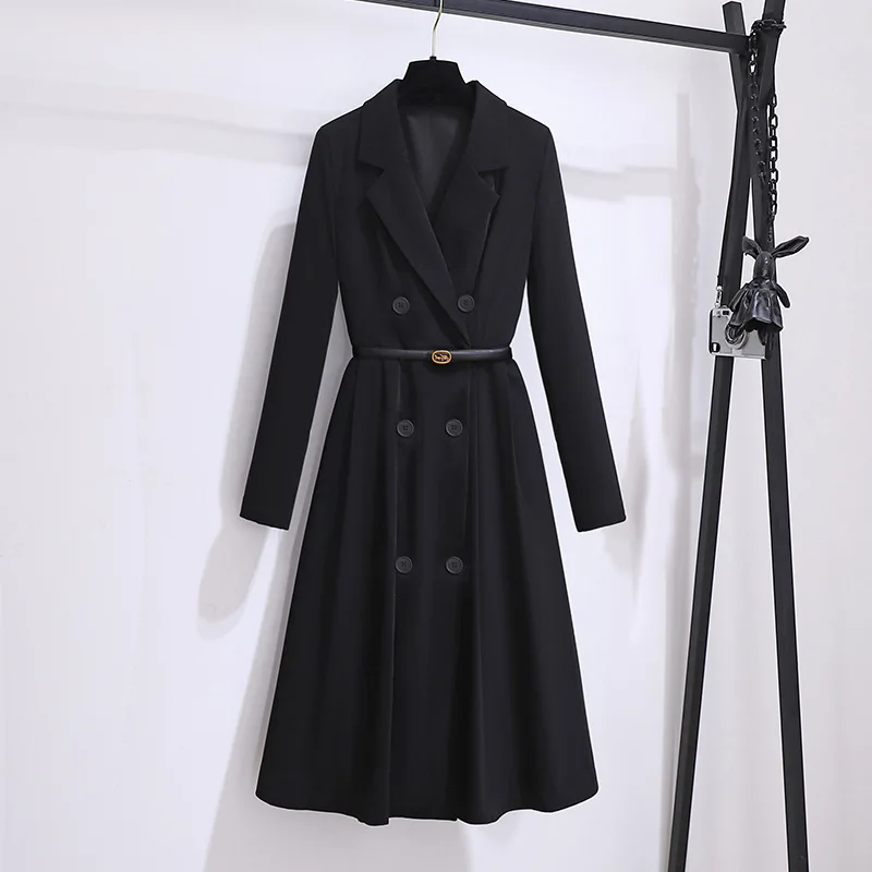 Formal Women Suits 1 Piece Blazer Long Jacket With Belt Double Breasted Office Lady Work Wear Prom Dress Coat Fall Outfit