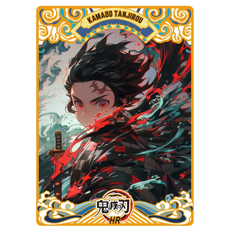 Tarjeta de Metal Demon Slayer, Nezuko Mitsuri Rias Yae Miko Makima Albedo, Genshin Impact, historia de diosa para regalo de Navidad, novedad de 2024