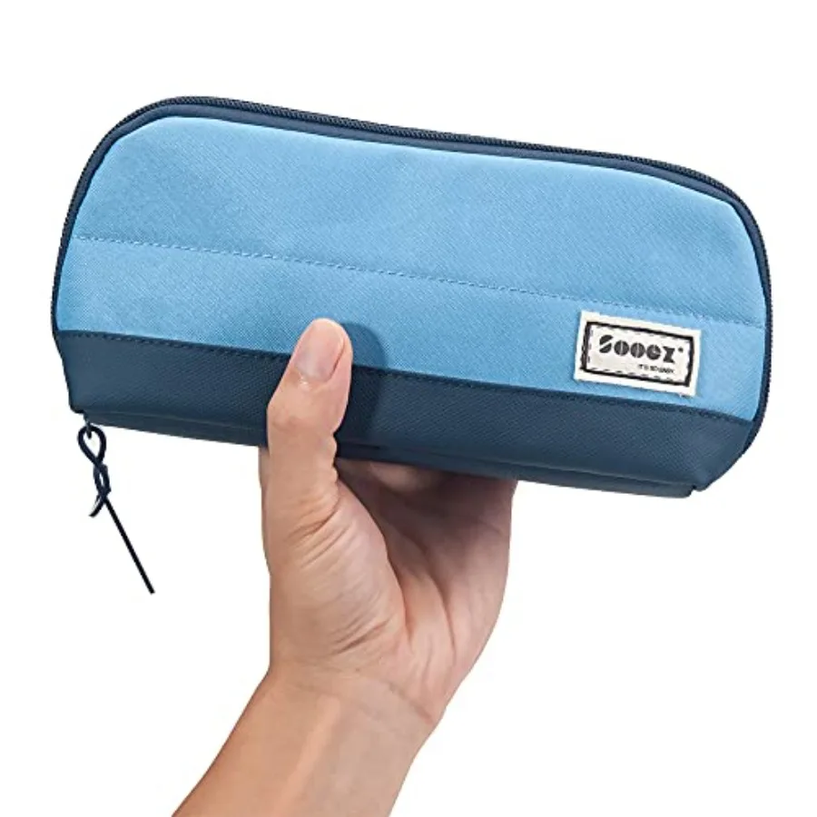 

Wide-Opening Pencil Pen Case, Lightweight and Spacious Pencil Pouch Zipper Stationery Bag, Aesthetic Supply with Triangular Des