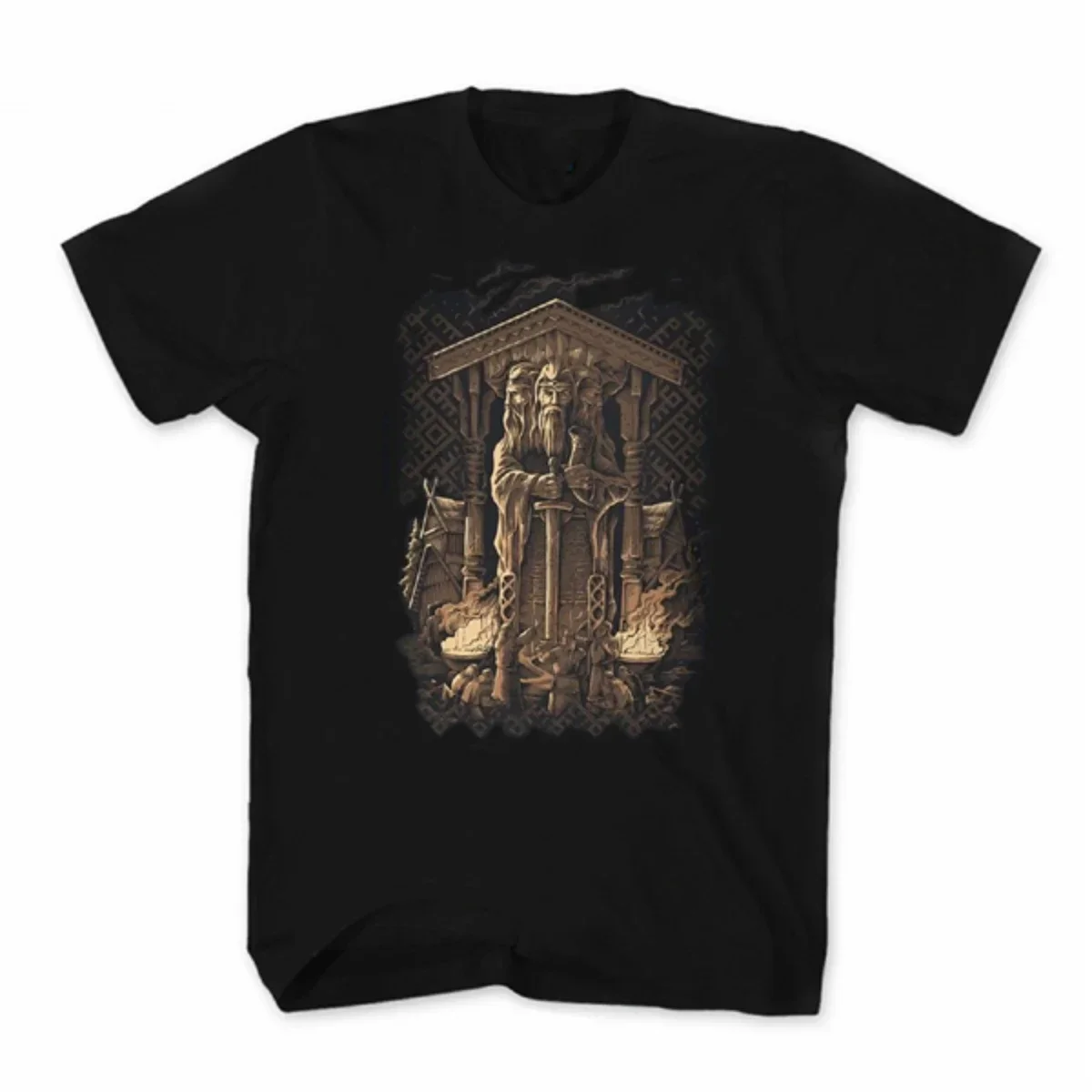 Summer Cotton Short Sleeve O-Neck Mens T Shirt New S-5xl Cool Design Powerful Ruler Slavs God Svetovid T-  graphic  harajuku