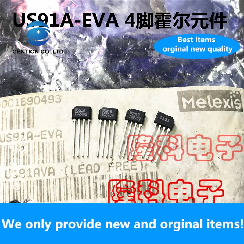10PCS 100% New original US91A-EVA with drive Hall sensor US91A fan drive Hall element 4-pin straight double coil