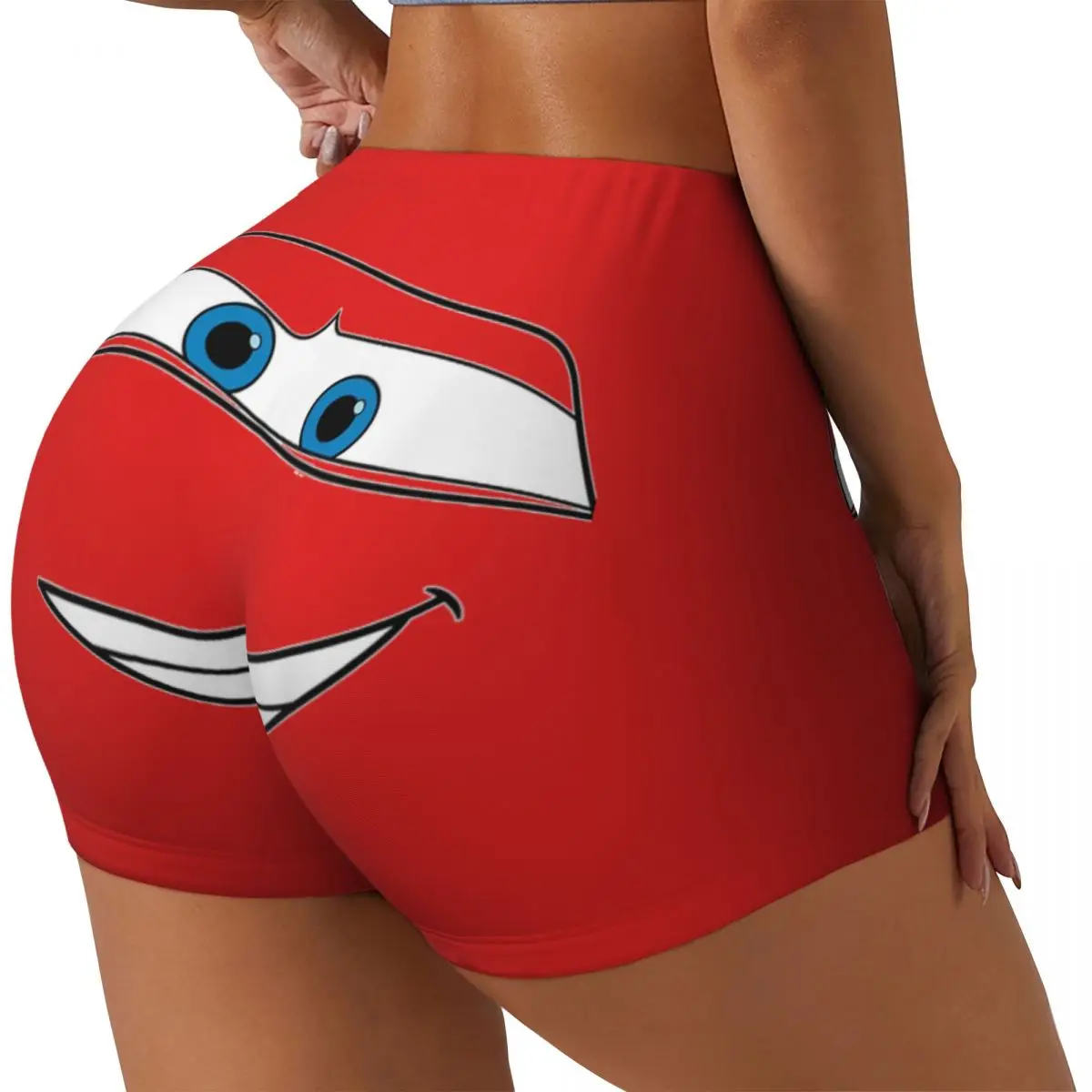 Sally I'm Lightning Cars Mcqueen Women Workout Shorts Seamless Scrunch Butt Lifting Athletic Shorts For Yoga Fitness