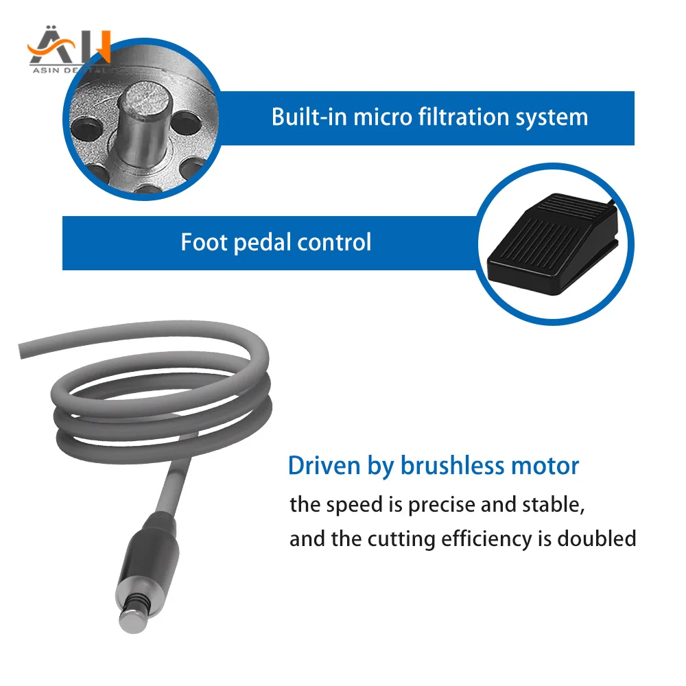 Dental Electric Micro Motor 2/4Hole With Water Tank Automatic Water Supply System LED For 1:1 1:5 Low-Speed Fiber Optic Handpiec
