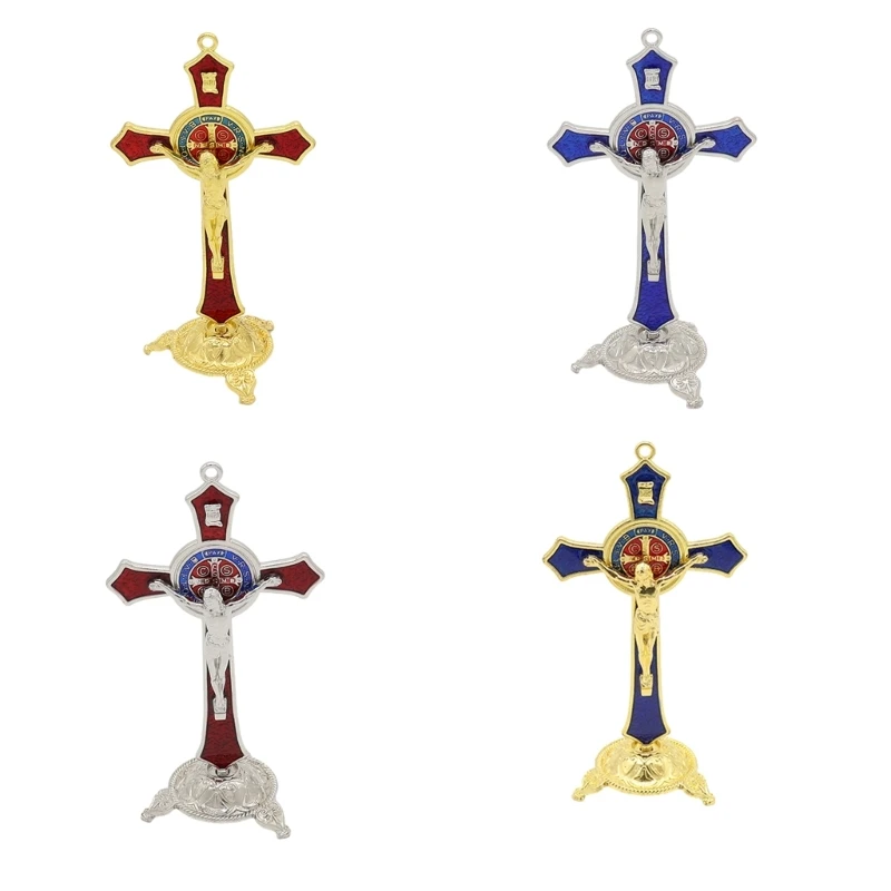 Metal Crucifix Model Small Statue Figurine Rust resistant Long lasting Beautiful Color Combination Delicate Crafts Dropship