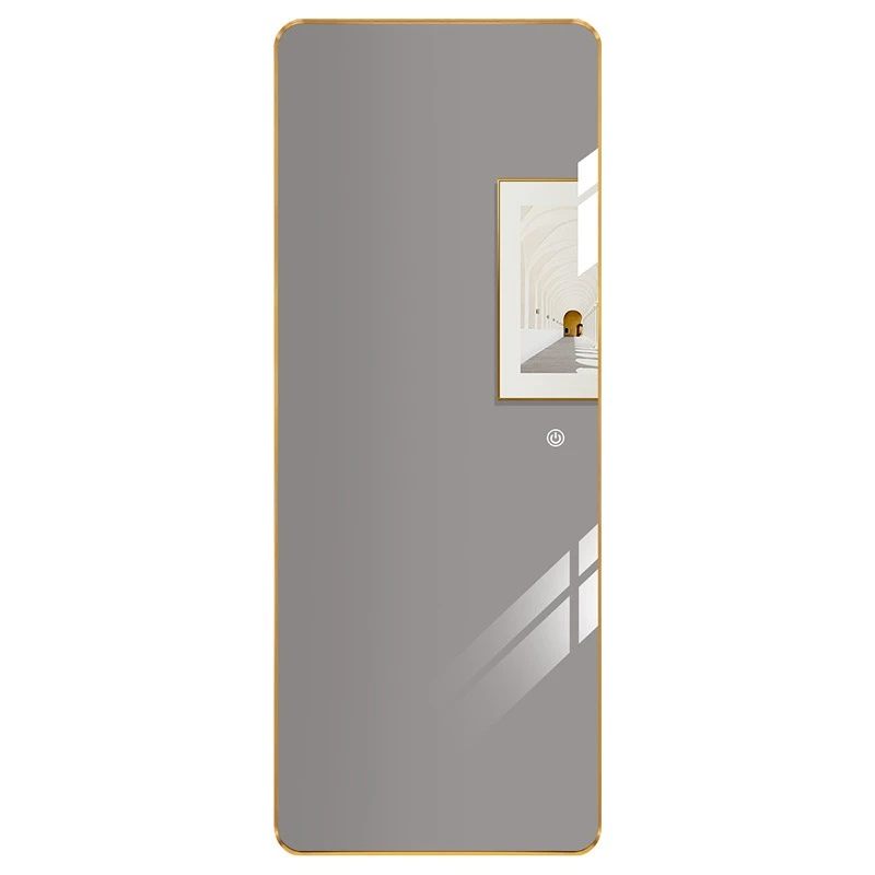 

Умное зеркало всего тела из алюминиевого сплава с лампой, трехмерное туалетное зеркало, светящийся сенсорный экран