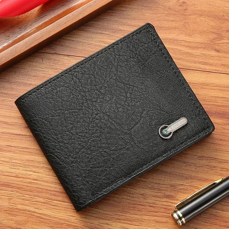 PU Leather Multiple Slot Casual Large Capacity Men Purse Black Coin Wallet Male Business ID Cards Holder Dollar Coin Money Bags image 5