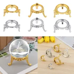 European Style Crystal Ball Holder Glass Sphere Base Egg Support Metal Display Stand Photography Props Desktop Ornaments Gift