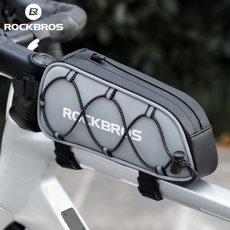 

ROCKBROS 0.9L Bicycle Top Tube Bag Reflective Mountain Road Bike Front Bag Polyester Cycling Storage Bag MTB Bicycle Accessories