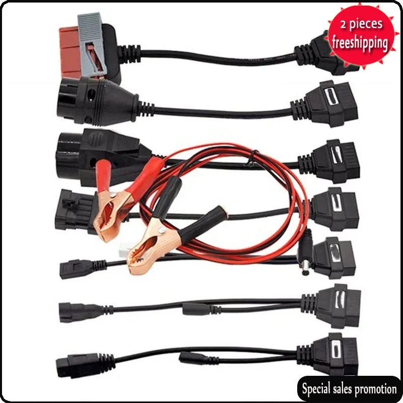 8pcs Truck Cables For Diagnostic Tool Truck Car OBD2 Cable Diagnostic Adapter Connector For Delphi Ds150e