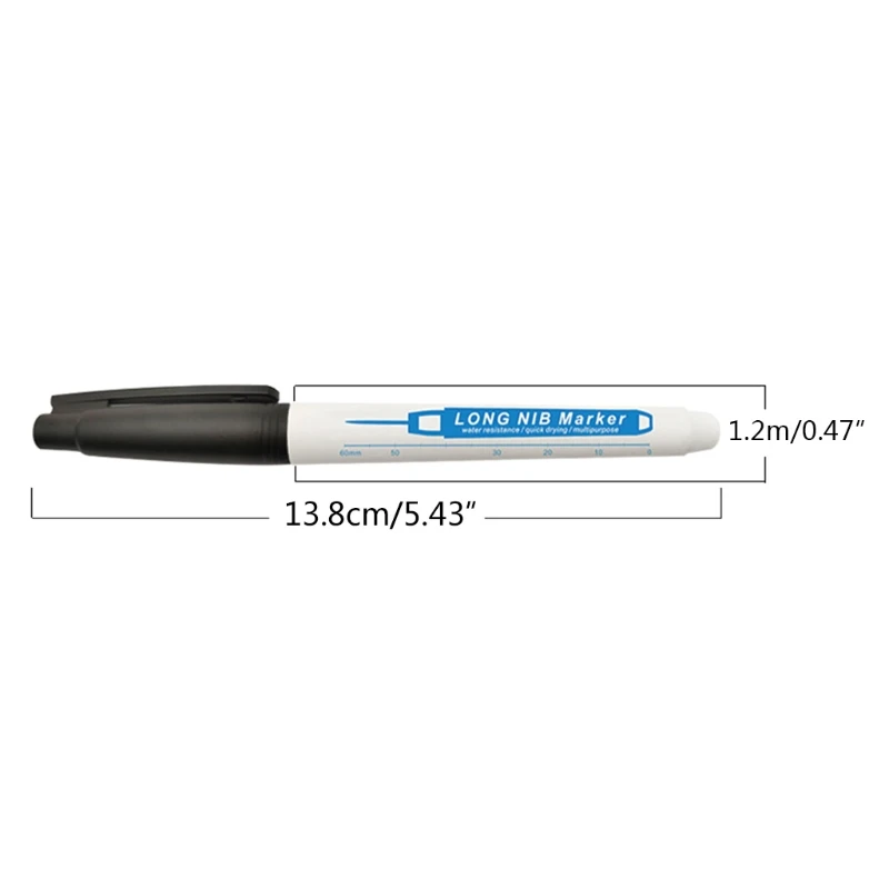 Waterproof Deep Hole Pen for DIY Carpentry Furniture Decoration Book Shelf Hole Position Multi-purpose Black Blue Drop Shipping