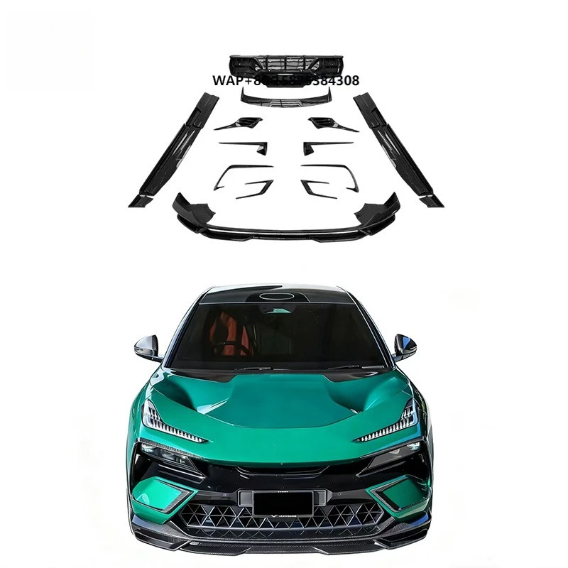 P Style Body Kit for Lotus Eletre Upgrade to Pk Style Dry Carbon Fiber Front Bumper Lip Side Skirts Rear Diffuser Rear Spoiler