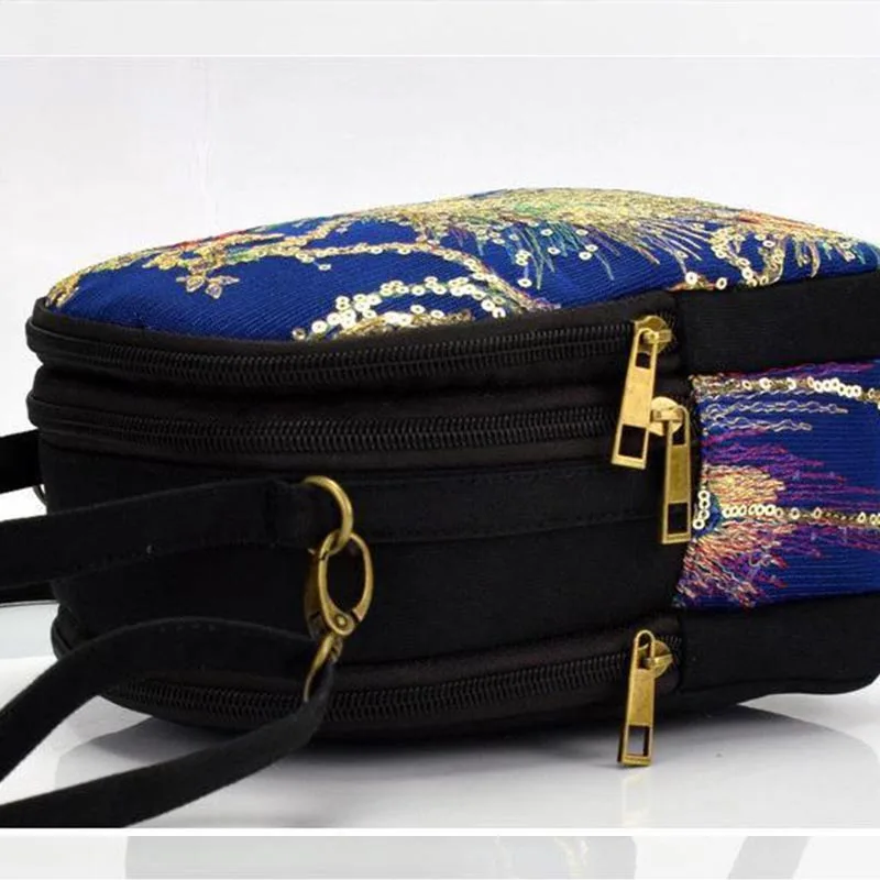 Modne haftowane torba na ramię Crossbody dla kobiet Vintage płócienne torebki Messenger nieformalna torba torba torebka na zakupy