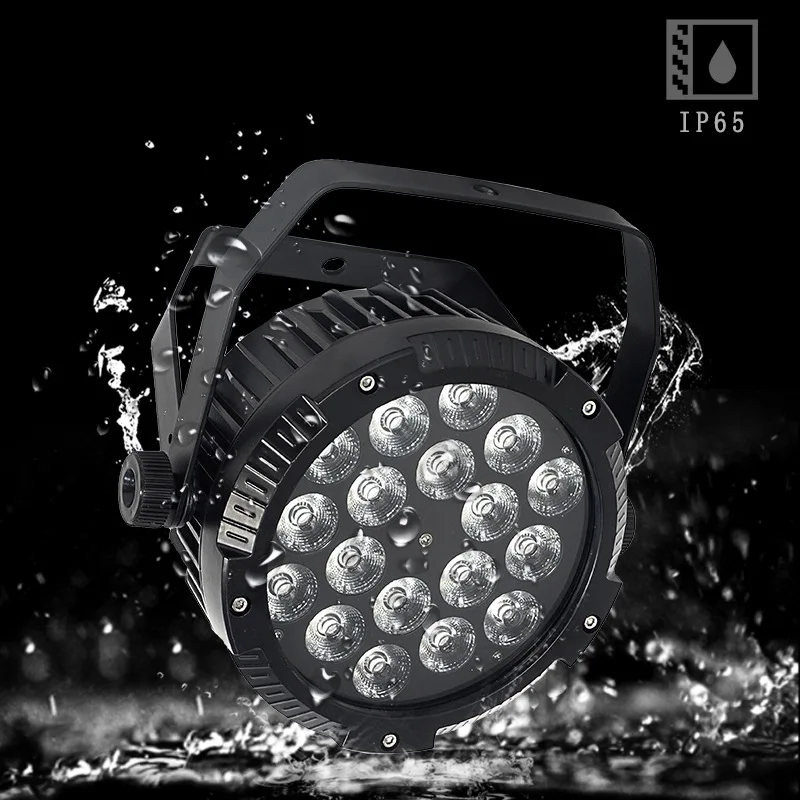 

6IN1 LED Flat Par Light 18x18W RGBWA+UV DMX512 LED Wash light Disco Party Club Bar Wedding Concert Stage Par Effect Event Show