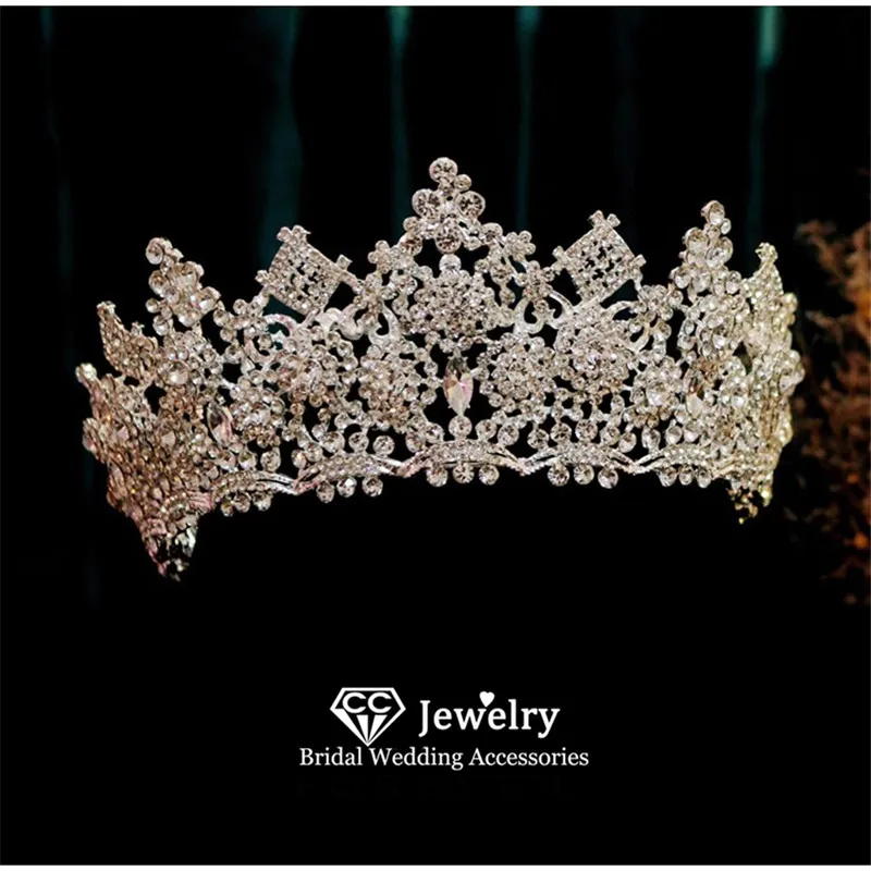 

CC Hair Crown Wedding Accessory Women Headbands Engagement Hairwear Engagement Jewelry Crystal Tiaras and Crowns Headdress FO56