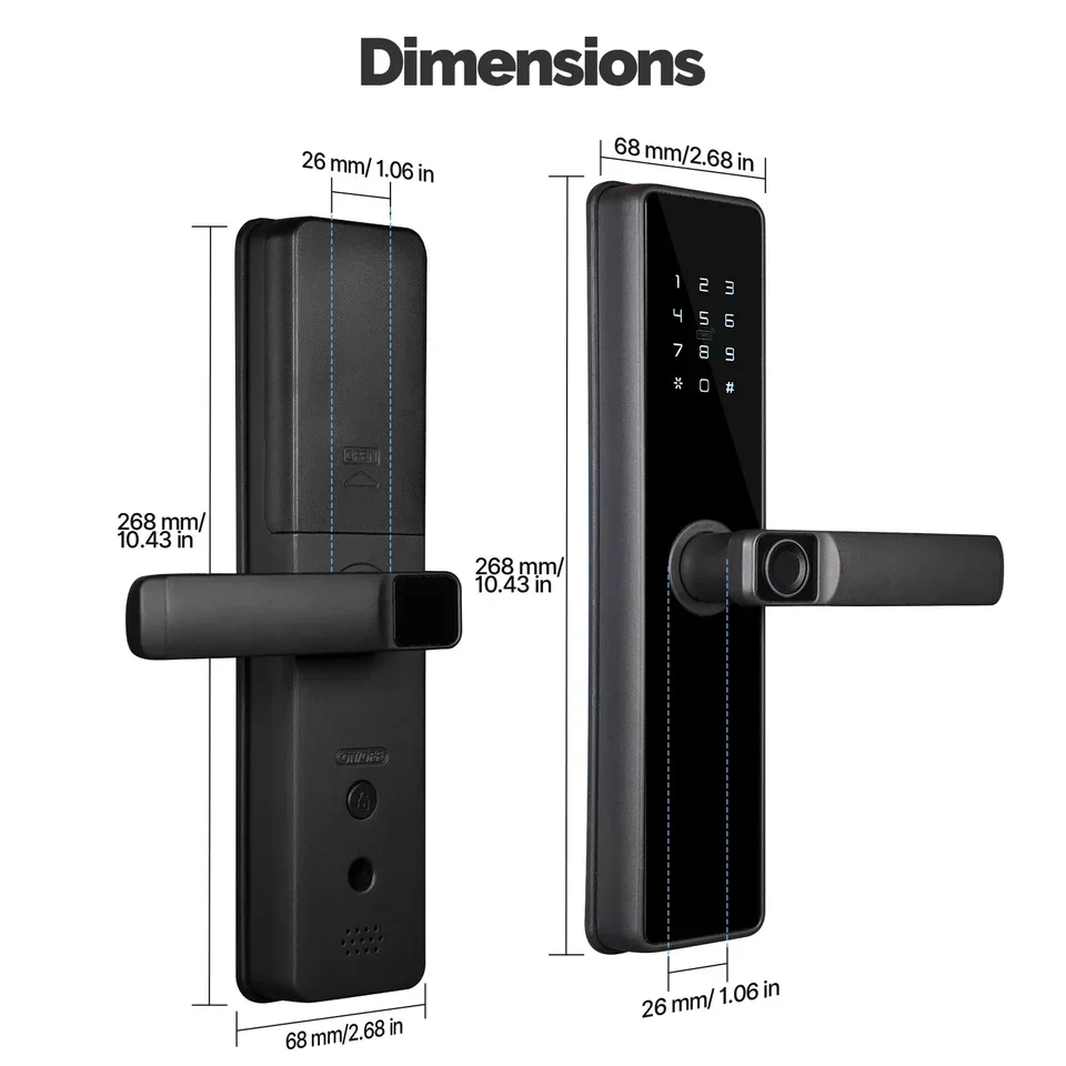 Picture 3: Unlock Keycard Tamper Alarm Alexa WiFi IOS Home BatteryigBee Smart Indoor Door Lock Fingerprint Password Remote
