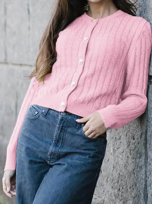 

Woman Casual Solid Long Sleeve T-Shirt Sweater Women's Wool Woven Daily Clothing 2025 Autumn & Winter Female Fashion Knitted Top