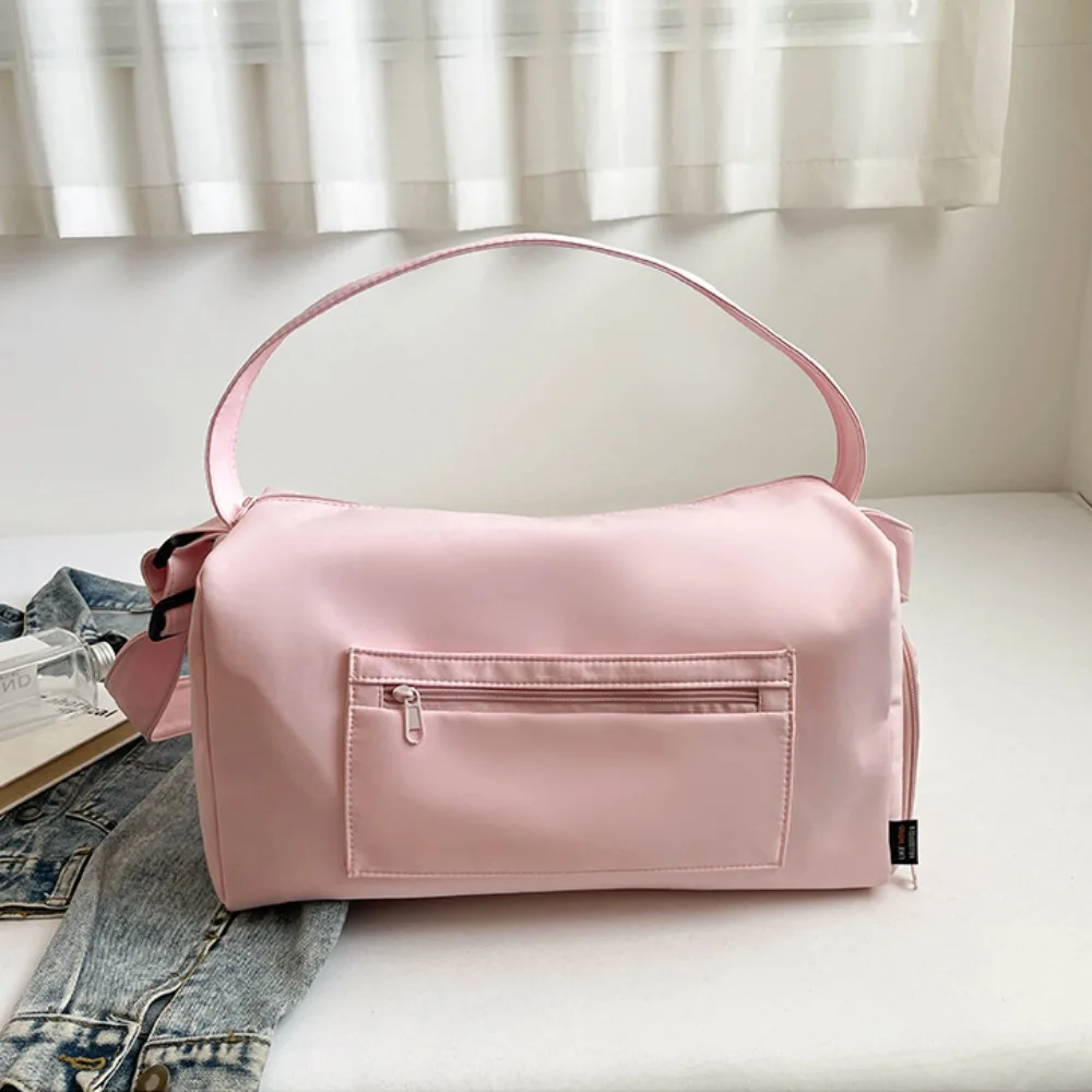 

Casual Korean Style Sports Shoulder Bag Solid Color Large Capacity Underarm Bag Canvas Niche Design Luggage Bag Office Worker