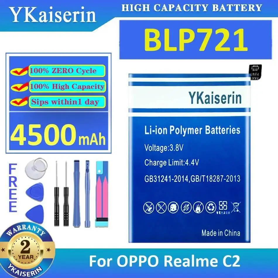 

4500Mah For Oppo Realme C2 Mobile Phone Battery Lightweight Reliable Replacement BLP721