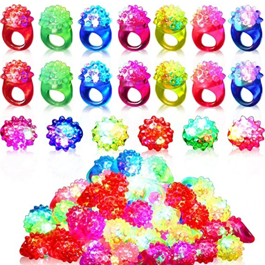 20/30/50 Pcs Glowing Rings LED Light Up Luminous Rings Party Favor Toys Flash Led Lights Glow In The Dark Wedding Party Supplies