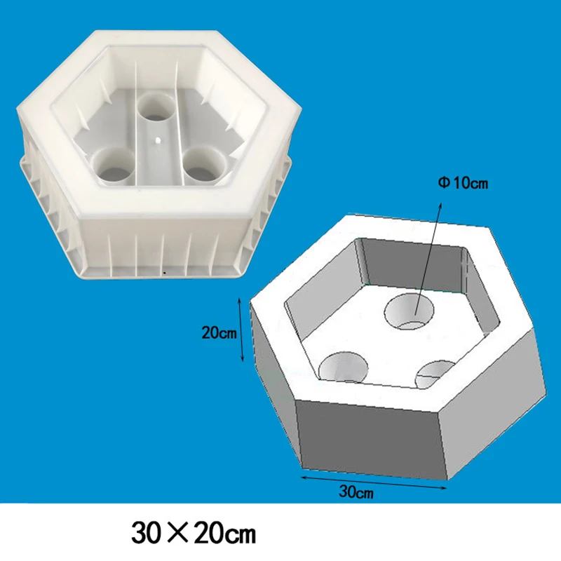 

Highway Slope Protection Round Hole Hexagonal Mold Hollow Hexagonal Brick Plastic Mold Box Grass Planting Hexagonal Mold